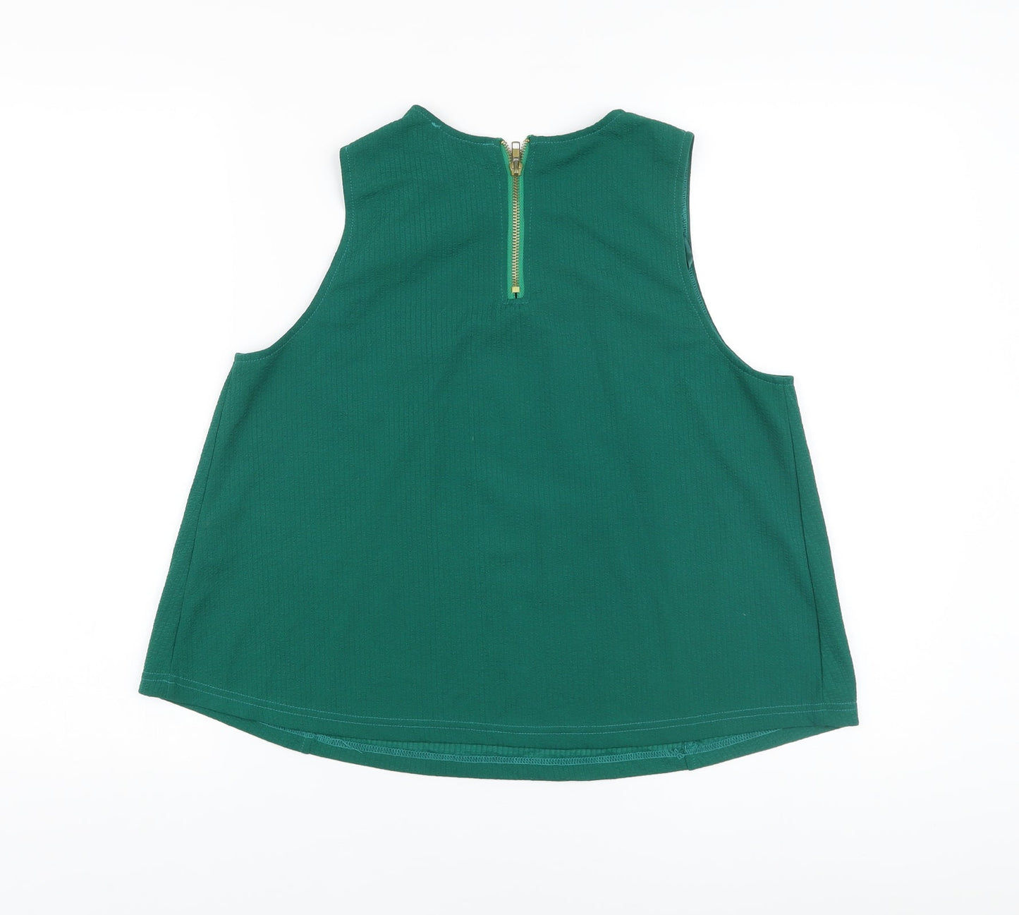 AX Paris Womens Green Polyester Basic Tank Size 14 Round Neck