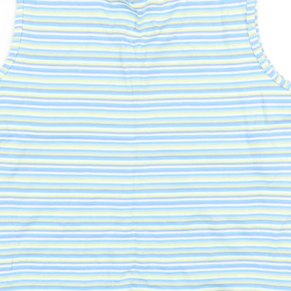 EWM Womens Multicoloured Striped Cotton Basic Tank Size 14 V-Neck