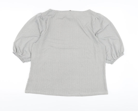 Womens UK Size M H&M Black Basic Blouse