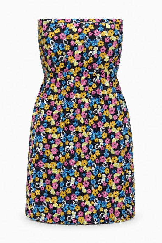 Stuido Womens Multicoloured Floral Viscose Mini Size 12 Off the Shoulder Pullover