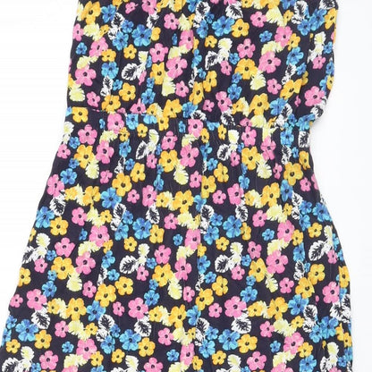 Stuido Womens Multicoloured Floral Viscose Mini Size 12 Off the Shoulder Pullover
