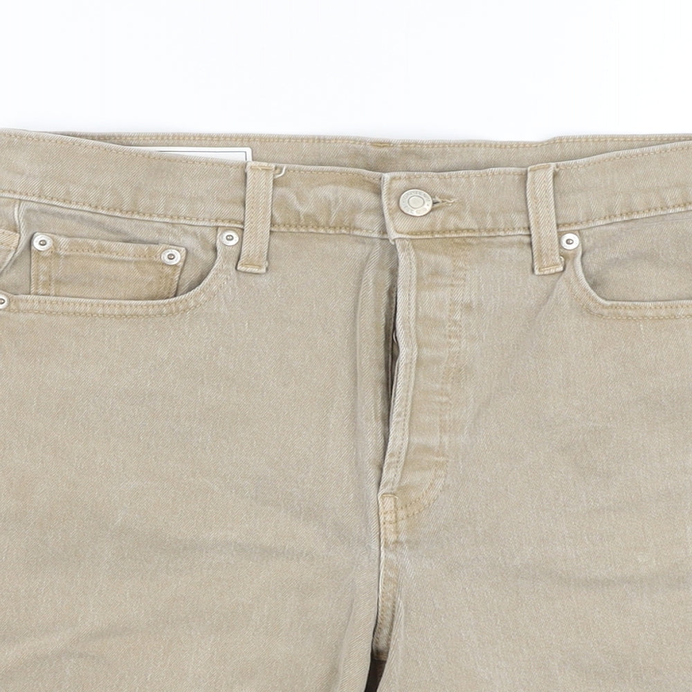 Gap Womens Beige Cotton Bermuda Shorts Size 29 in L8 in Regular Button