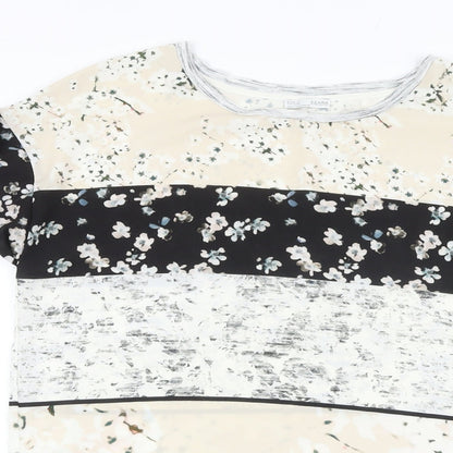 Womens UK Size S Zara Multicoloured Basic T-Shirt
