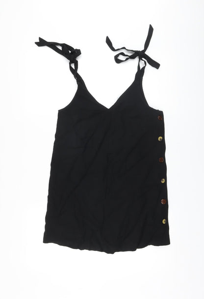 Womens UK Size 6 Topshop Black Tunic Tank