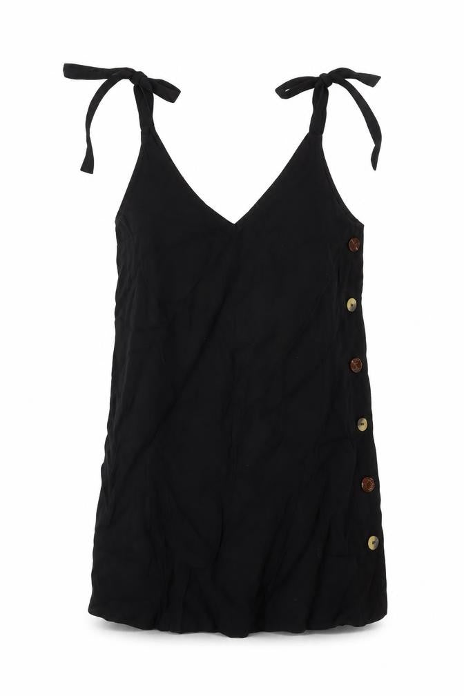 Womens UK Size 6 Topshop Black Tunic Tank