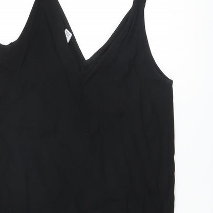Womens UK Size 6 Topshop Black Tunic Tank