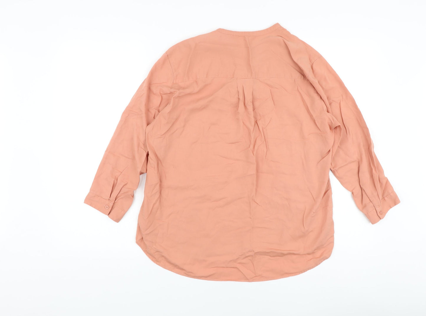 Unqlo Womens Pink Viscose Basic Blouse Size M V-Neck
