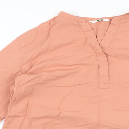 Unqlo Womens Pink Viscose Basic Blouse Size M V-Neck