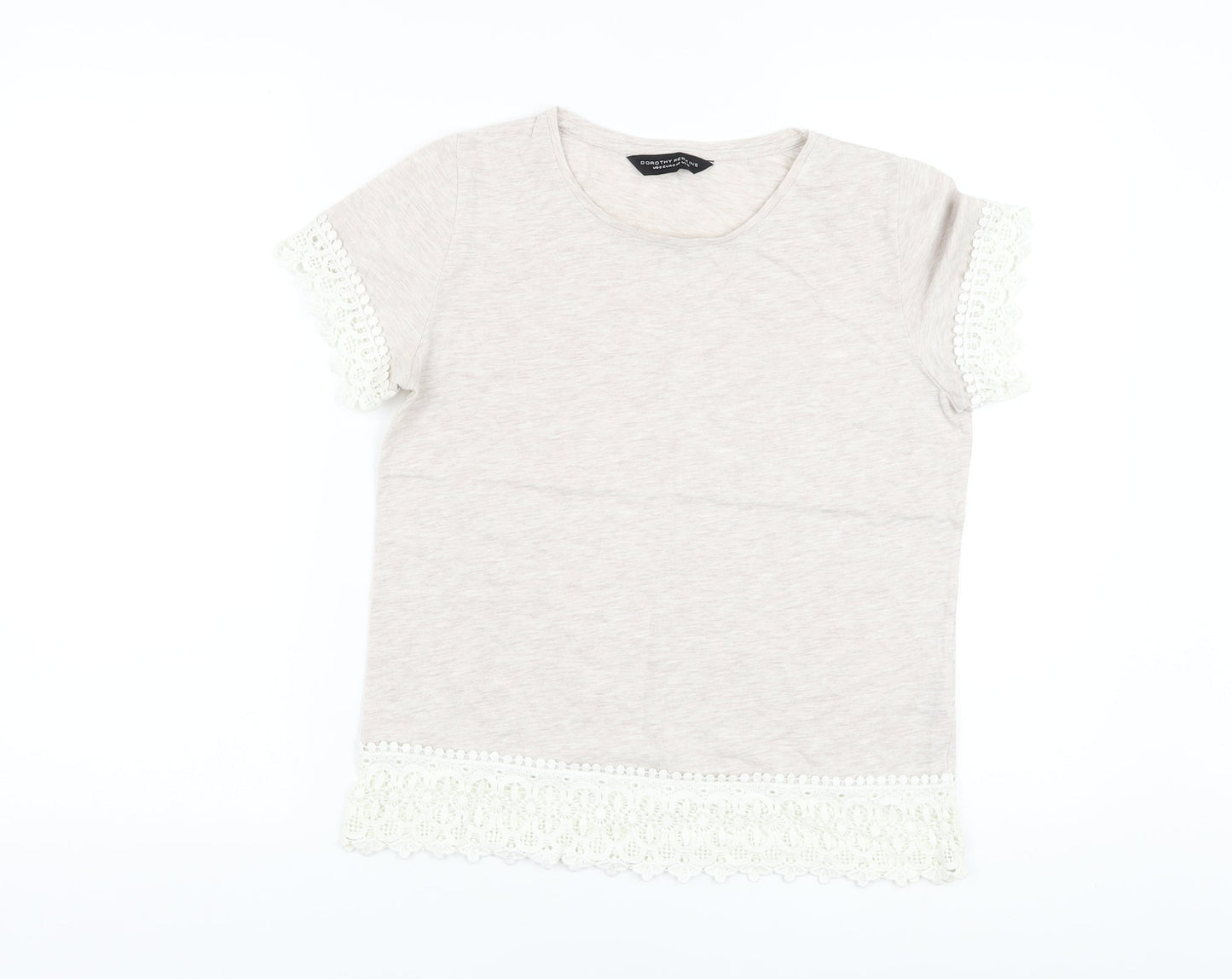 Womens UK Size 12 Dorothy Perkins Beige Basic T-Shirt