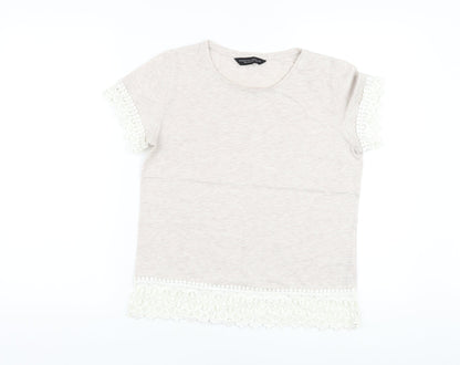 Womens UK Size 12 Dorothy Perkins Beige Basic T-Shirt