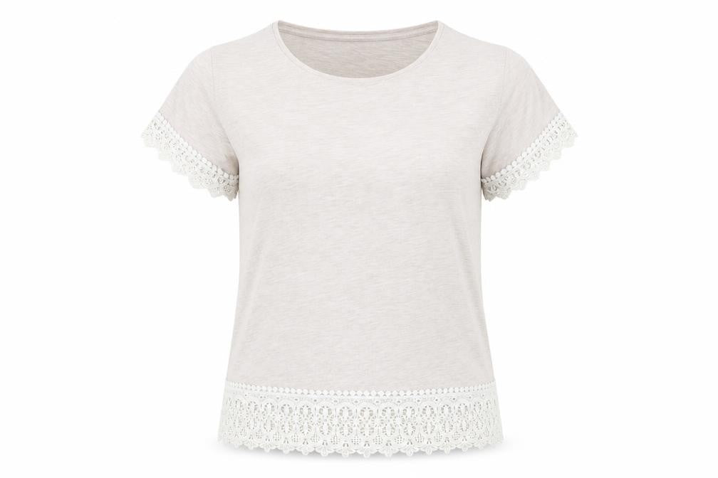 Womens UK Size 12 Dorothy Perkins Beige Basic T-Shirt