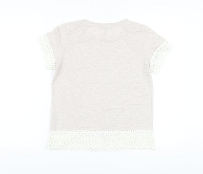 Womens UK Size 12 Dorothy Perkins Beige Basic T-Shirt
