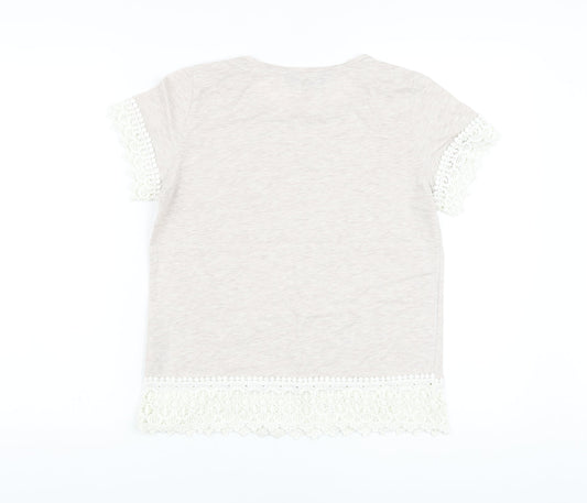 Womens UK Size 12 Dorothy Perkins Beige Basic T-Shirt