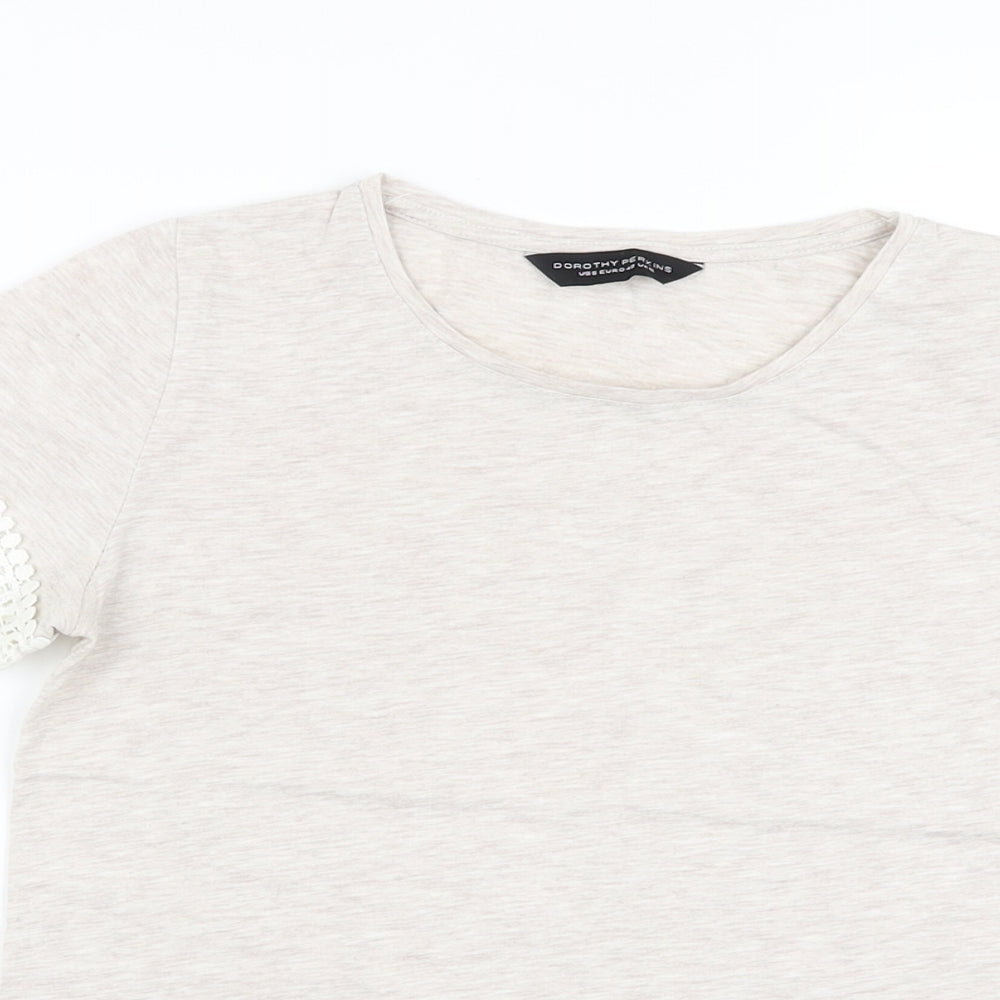 Womens UK Size 12 Dorothy Perkins Beige Basic T-Shirt