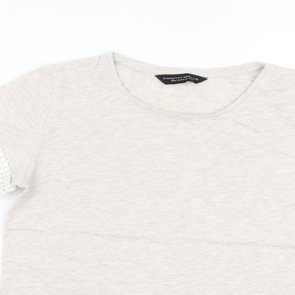 Womens UK Size 12 Dorothy Perkins Beige Basic T-Shirt