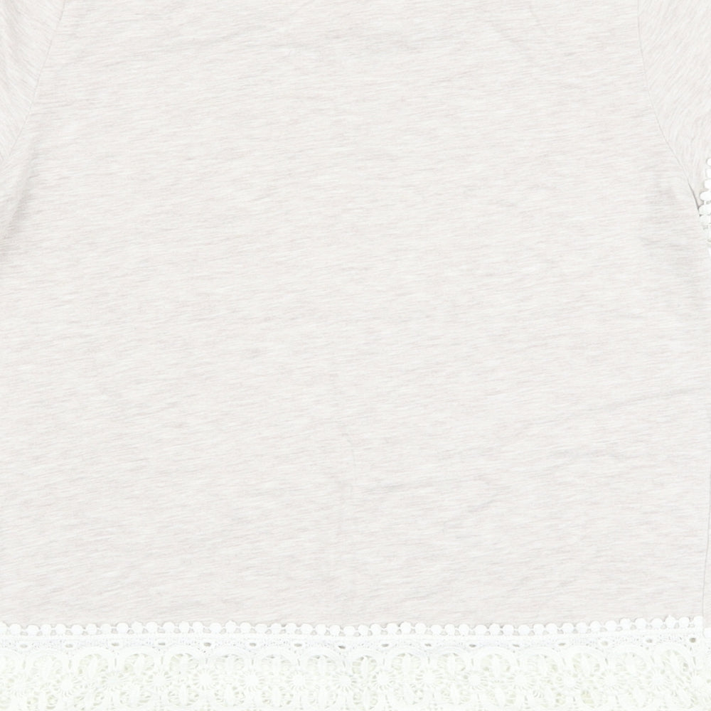 Womens UK Size 12 Dorothy Perkins Beige Basic T-Shirt