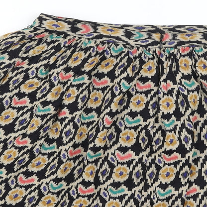 ASOS Womens Multicoloured Geometric Viscose A-Line Skirt Size 12 Zip