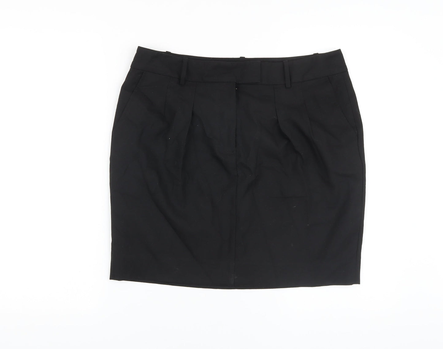 Gap Womens Black Polyester A-Line Skirt Size 12 Zip