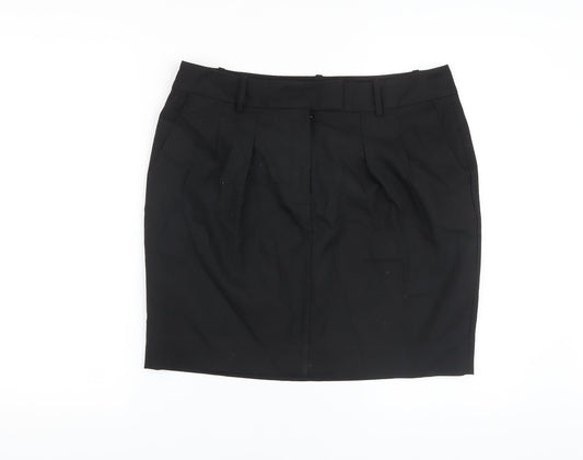 Gap Womens Black Polyester A-Line Skirt Size 12 Zip