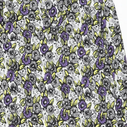 NEXT Womens Multicoloured Floral Polyester A-Line Size 12 V-Neck Pullover