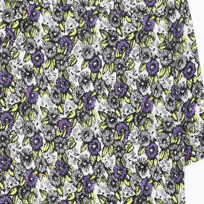 NEXT Womens Multicoloured Floral Polyester A-Line Size 12 V-Neck Pullover