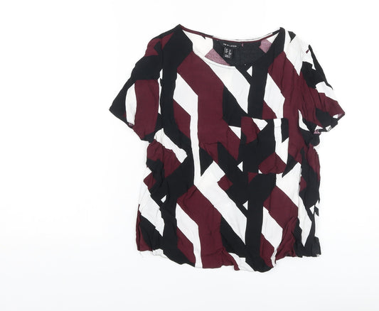 Womens UK Size 10 New Look Multicoloured Basic Blouse