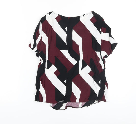 Womens UK Size 10 New Look Multicoloured Basic Blouse