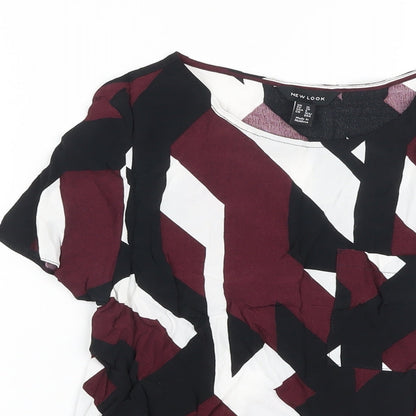 Womens UK Size 10 New Look Multicoloured Basic Blouse