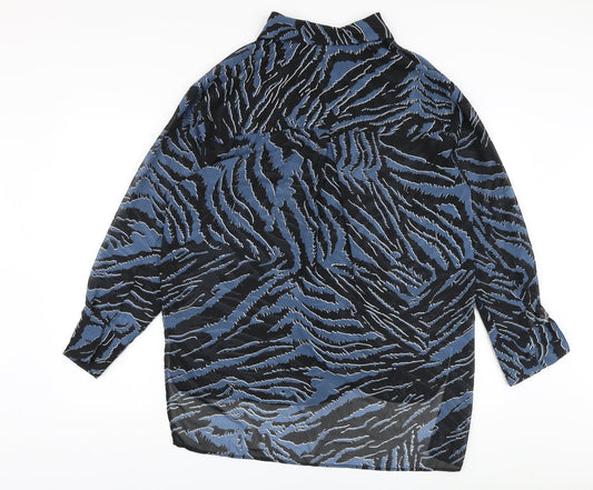 Womens UK Size 6 Topshop Blue Basic Blouse