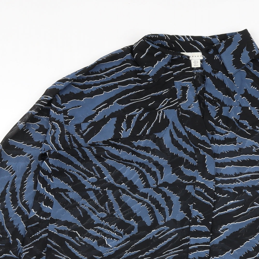 Womens UK Size 6 Topshop Blue Basic Blouse