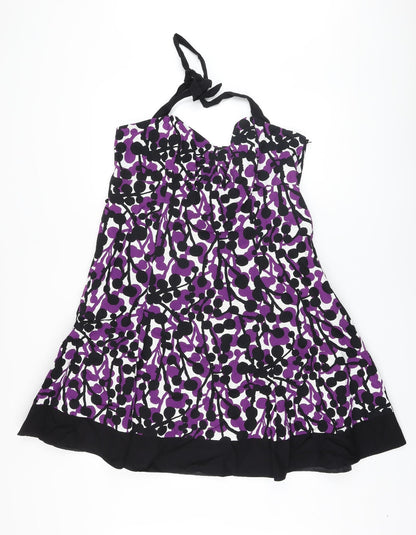 RJR.John Rocha Womens Black Geometric Cotton A-Line Size 16 Sweetheart Zip