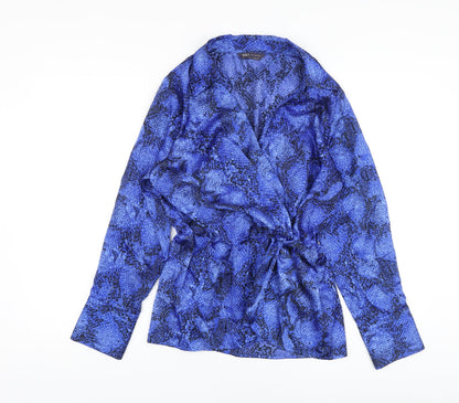 Womens UK Size 12 Marks and Spencer Blue Basic Blouse