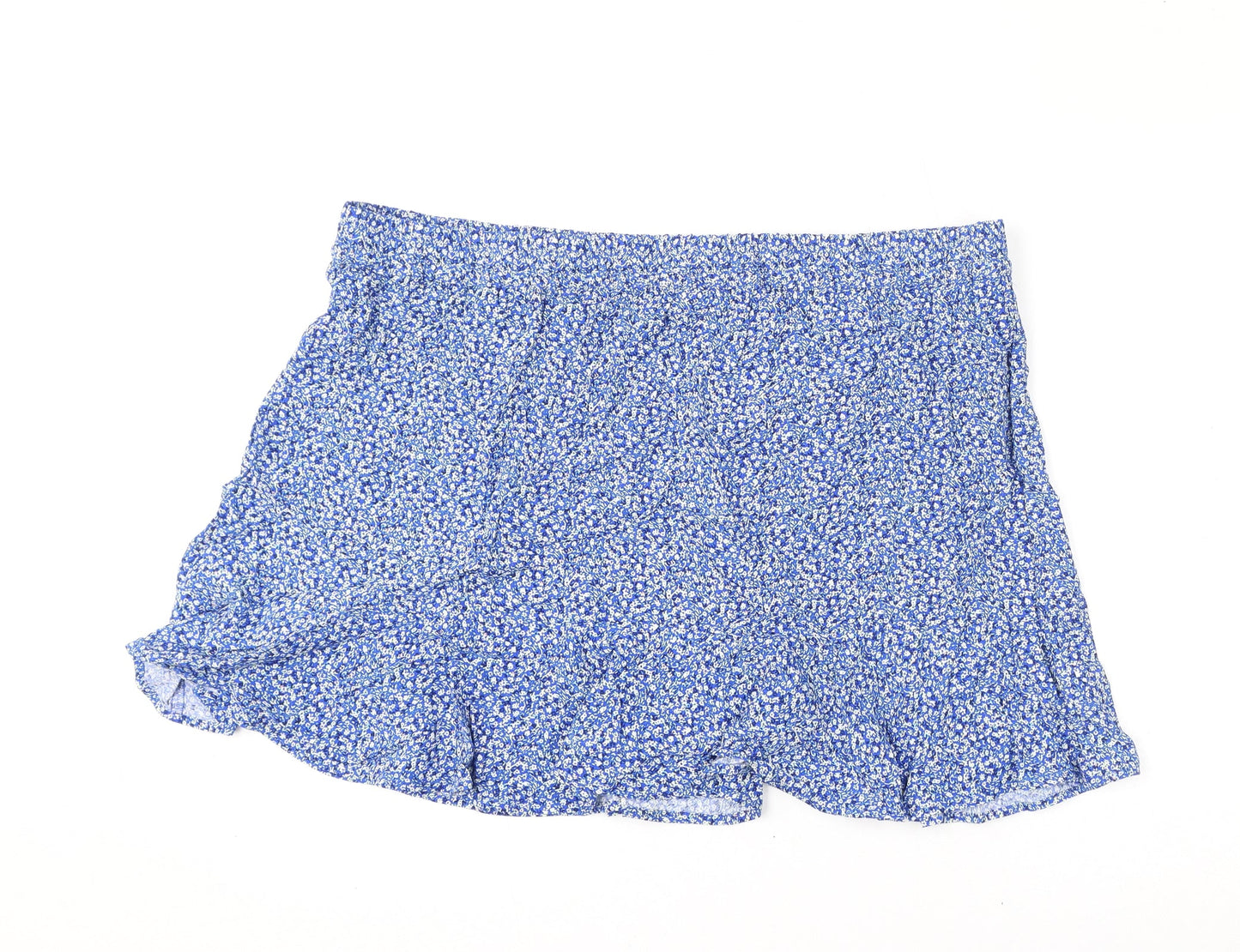 Marks and Spencer Womens Blue Floral Viscose Flare Skirt Size 24