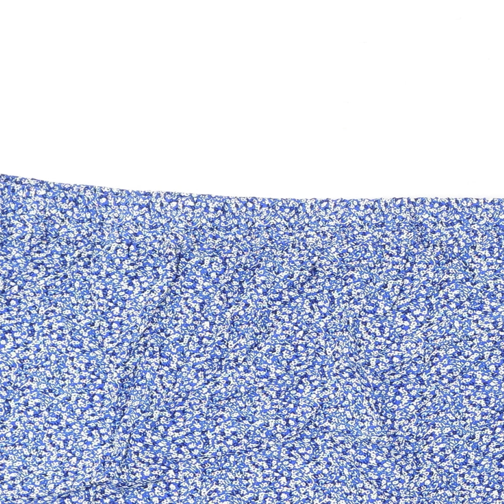 Marks and Spencer Womens Blue Floral Viscose Flare Skirt Size 24