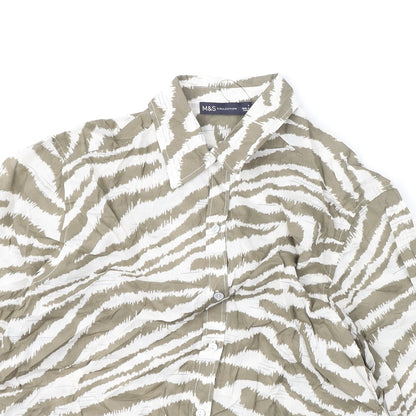 Womens UK Size 6 Marks and Spencer Brown Basic Button-Up