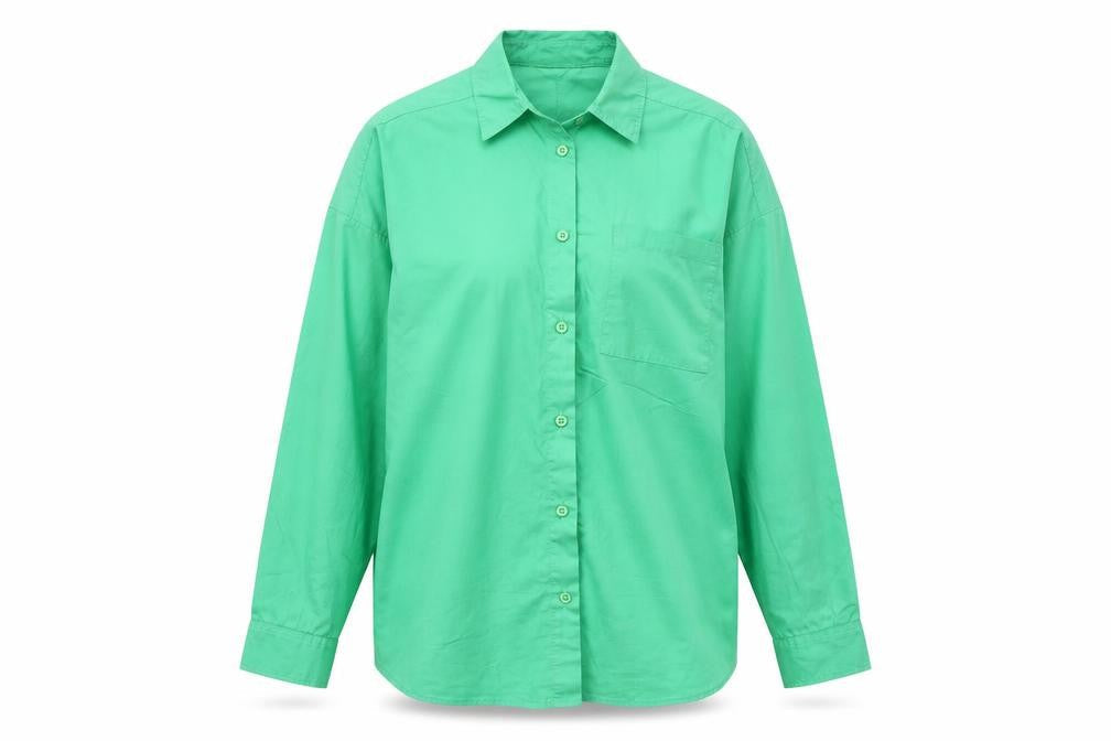 Womens UK Size 10 Cotton Traders Green Basic Button-Up