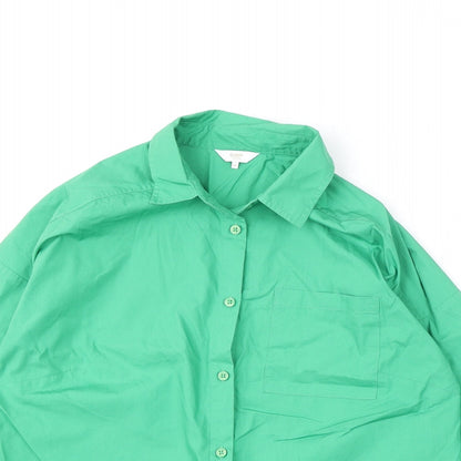 Womens UK Size 10 Cotton Traders Green Basic Button-Up