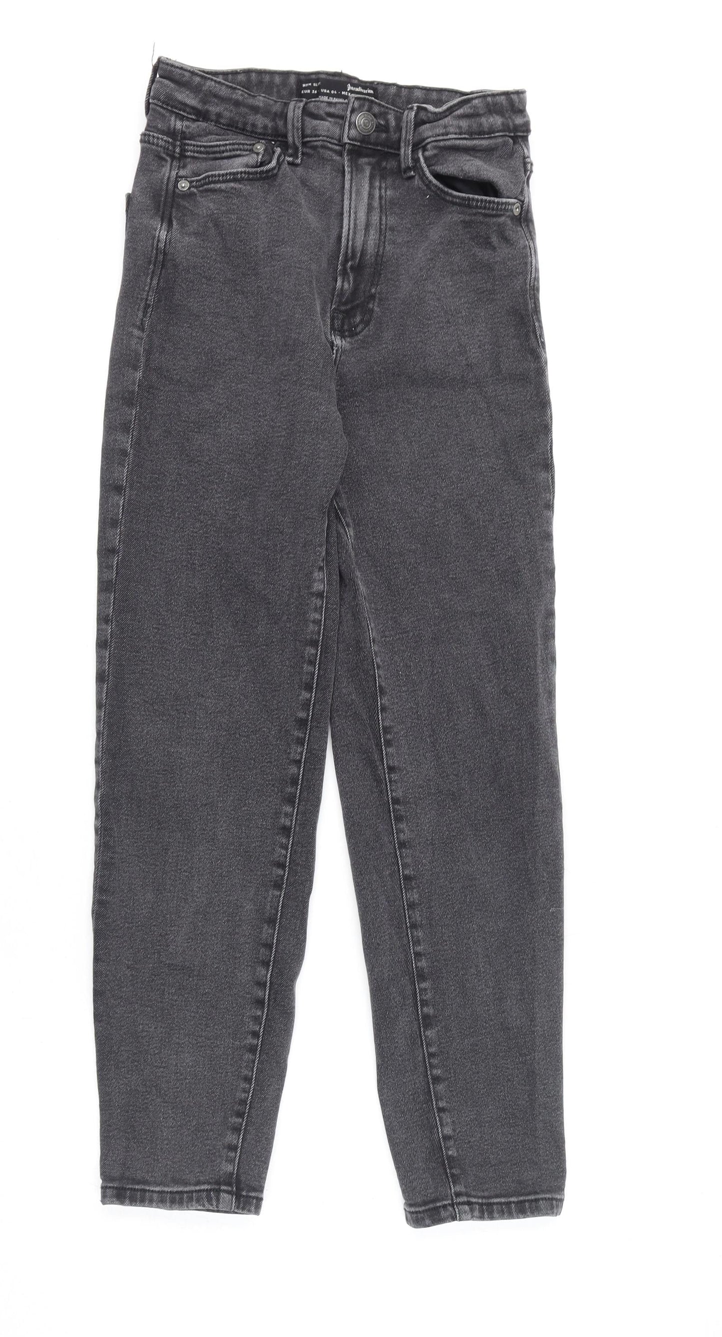 Womens UK Size 8 Stradivarius Regular Fit Straight Grey Jeans