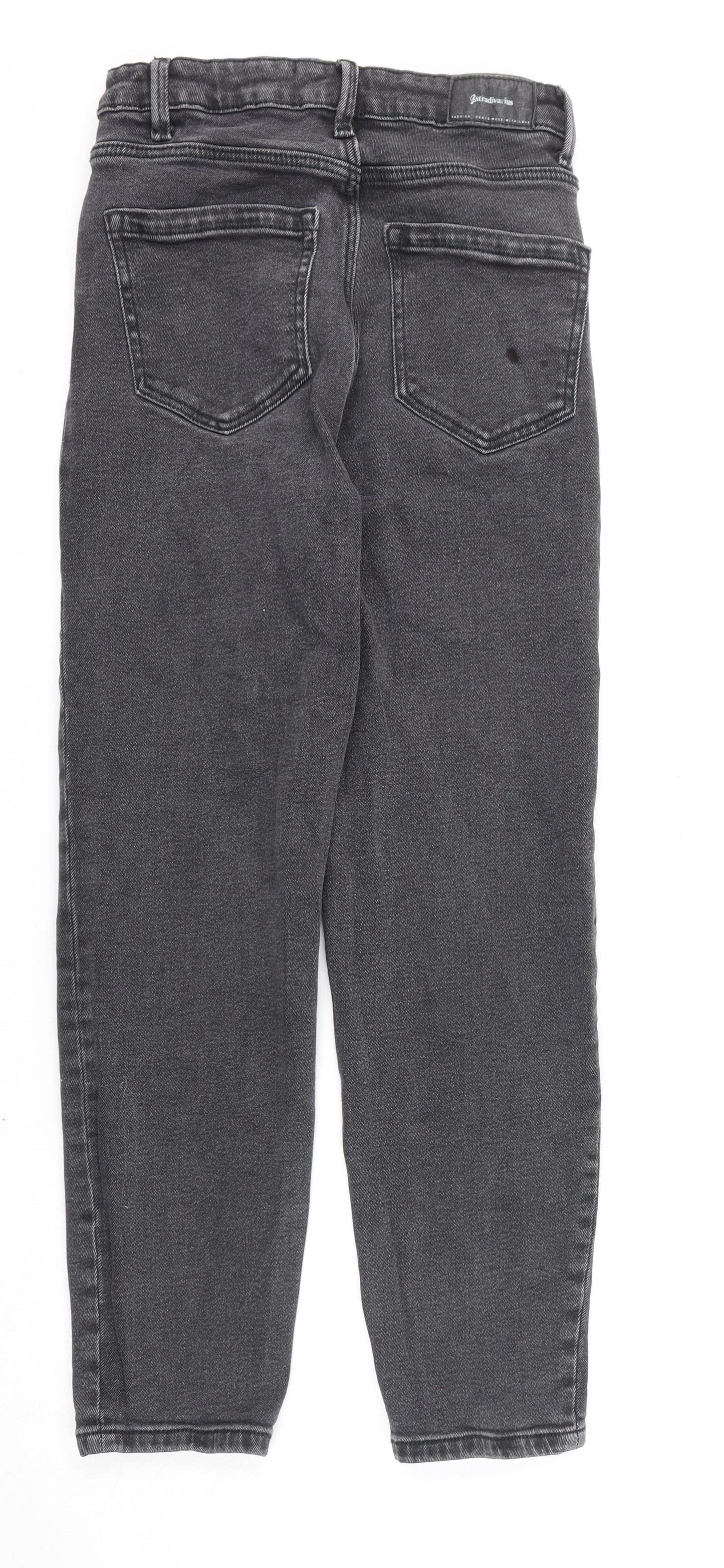 Womens UK Size 8 Stradivarius Regular Fit Straight Grey Jeans