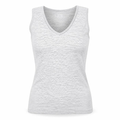 32 Degrees Womens Grey Striped Polyester Basic Tank Size M V-Neck