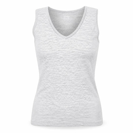 32 Degrees Womens Grey Striped Polyester Basic Tank Size M V-Neck