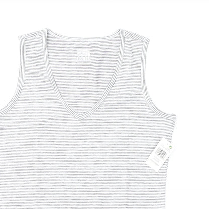 32 Degrees Womens Grey Striped Polyester Basic Tank Size M V-Neck