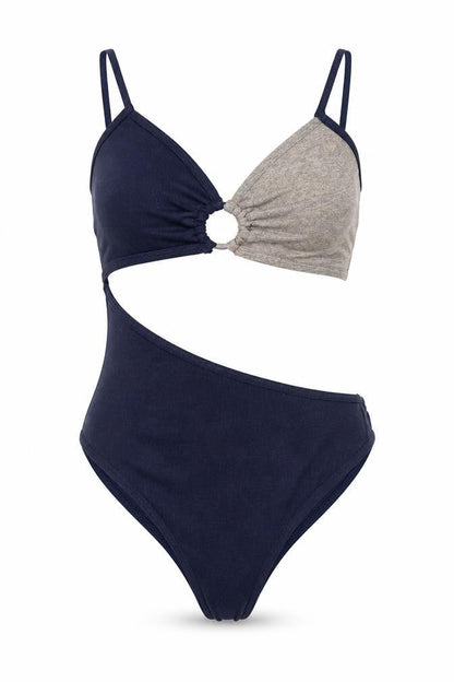 Womens UK Size 8 Missguided One-Piece Blue Bodysuit
