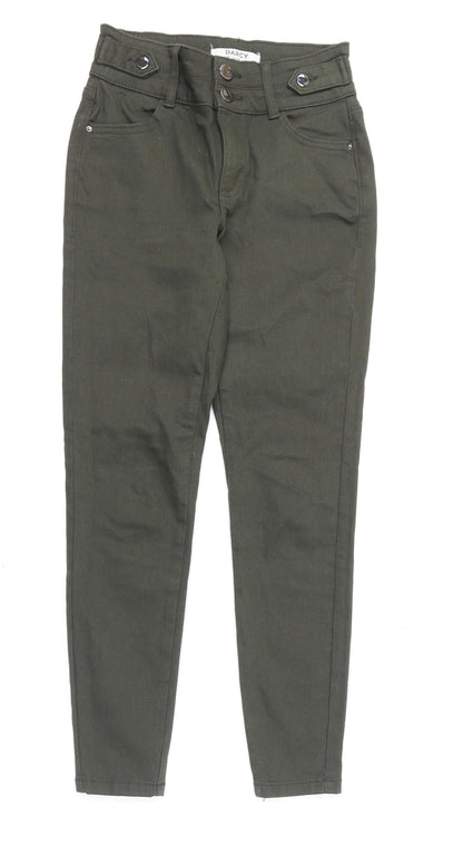 Dorothy Perkins Womens Green Cotton Skinny Jeans Size 6 L26 in Regular Zip