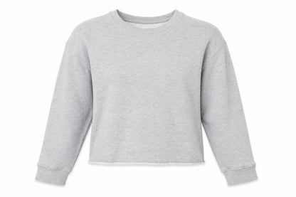 Front view of Miss Selfridge women’s grey polyester pullover sweatshirt, size UK 10, pullover - cropped