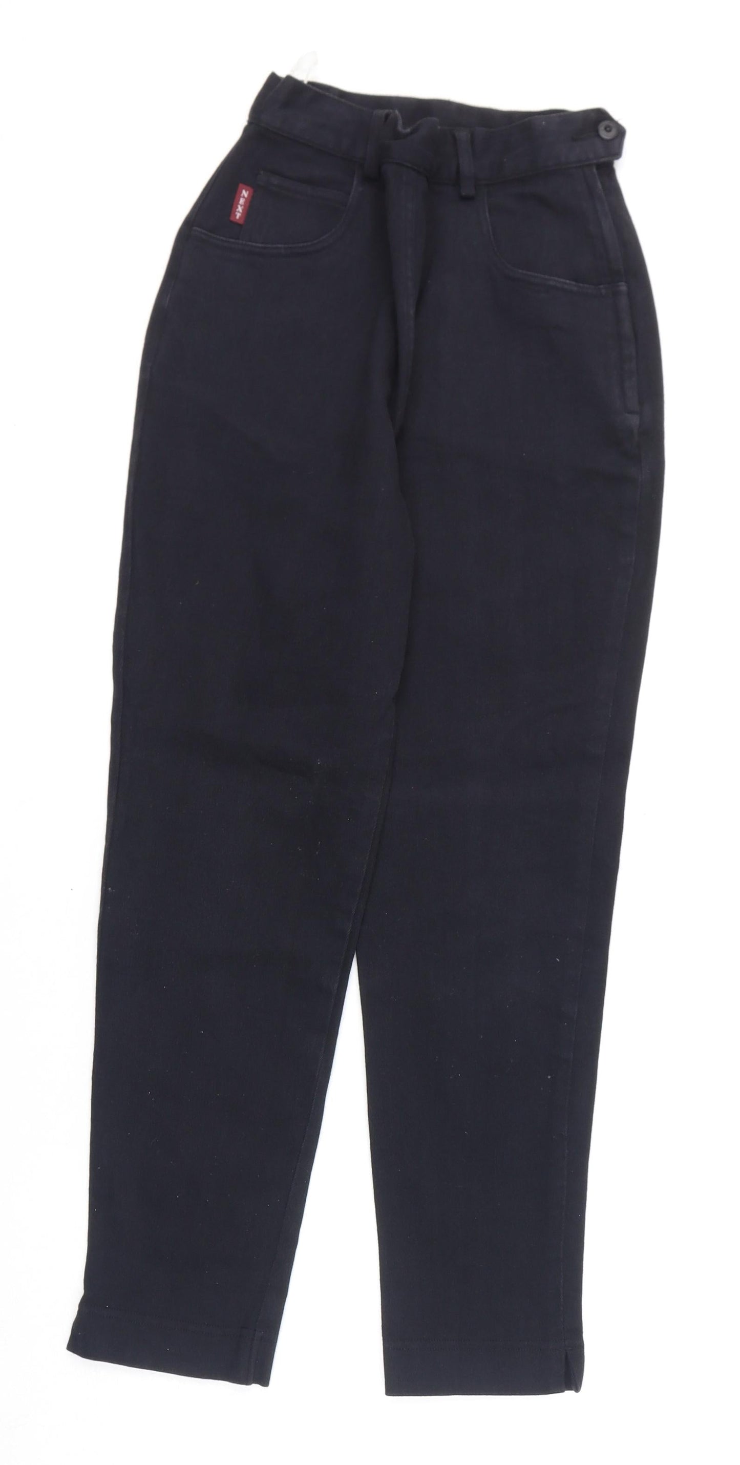 NEXT Womens Black Cotton Straight Jeans Size 6 L25 in Regular Zip
