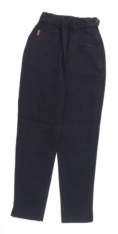 NEXT Womens Black Cotton Straight Jeans Size 6 L25 in Regular Zip