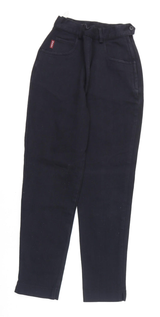 NEXT Womens Black Cotton Straight Jeans Size 6 L25 in Regular Zip