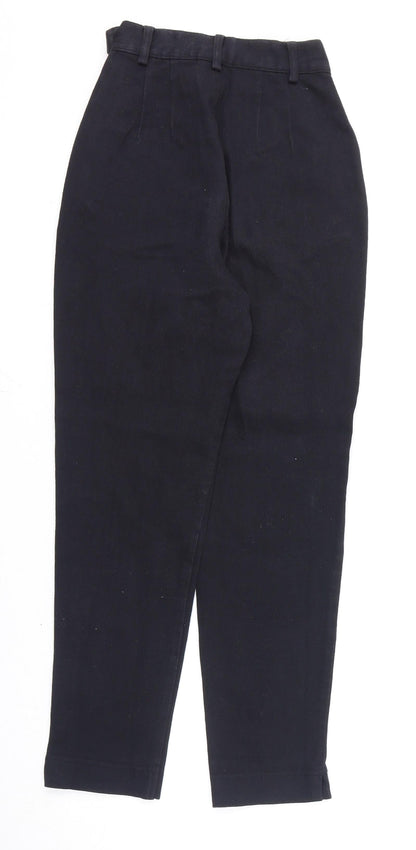 NEXT Womens Black Cotton Straight Jeans Size 6 L25 in Regular Zip