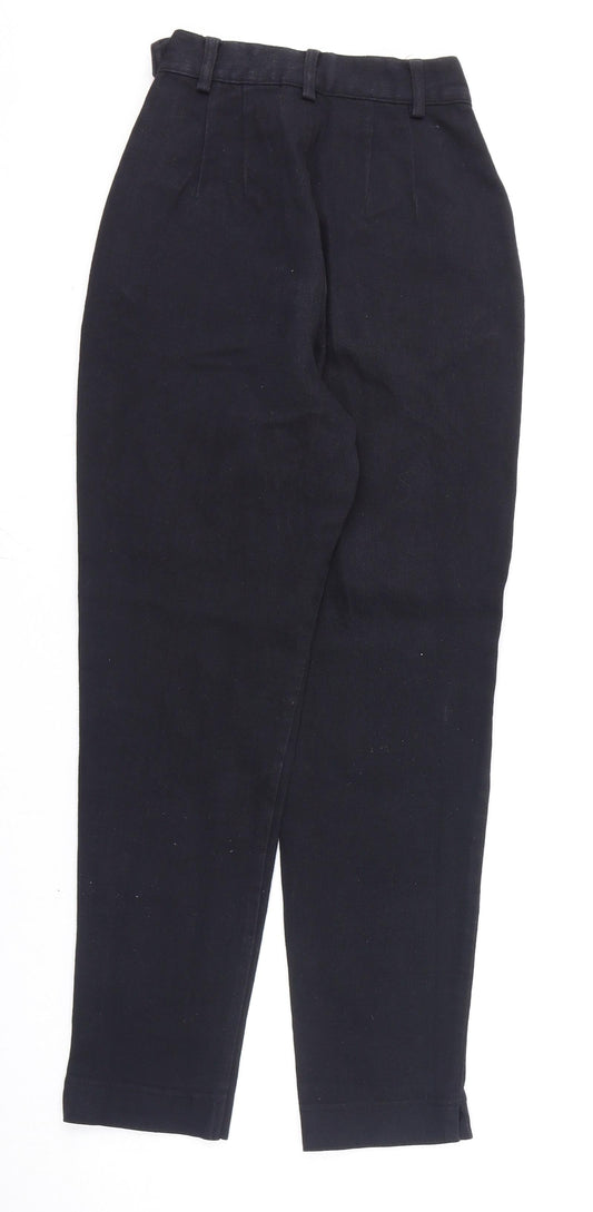 NEXT Womens Black Cotton Straight Jeans Size 6 L25 in Regular Zip